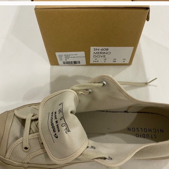 Studio Nicholson Unisex Dove Canvas Sneakers - Picture 8 of 8